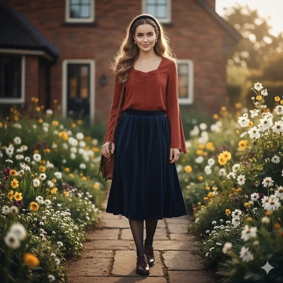 90s LINEN Terracotta/Rust Fairycore/Boho Bell Sleeve Top Rushed fringe XS/S/M - Picture 2 of 8